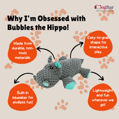Bubbles - The Hippo - Plush Toy with Squeaker