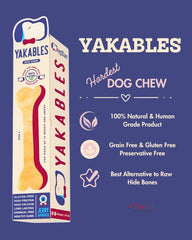 Original Milk Cheese Flavor – Medium (60-90g) – DogBar's Yakables | 100% Natural Vegetarian Yak Milk Bone | High Protein & Calcium, Gluten Free, Long Lasting Dental Chew