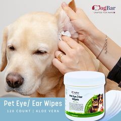 Aloevera Pet Eye/ Ear Wipes for Dogs - 120 count