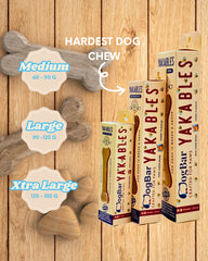 Original Milk Cheese Flavor – Medium (60-90g) – DogBar's Yakables | 100% Natural Vegetarian Yak Milk Bone | High Protein & Calcium, Gluten Free, Long Lasting Dental Chew
