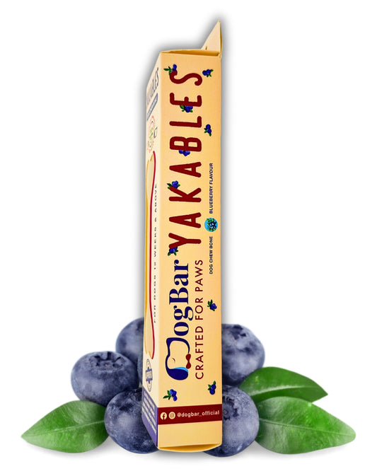 Blueberry Flavor – Large (90-120g) – DogBar's Yakables | 100% Natural Vegetarian Yak Milk Bone | High Protein & Calcium, Gluten Free, Long Lasting Dental Chew