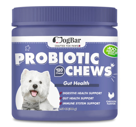 Probiotic Chews for Dogs, 120 Soft Chew, Chicken Flavour