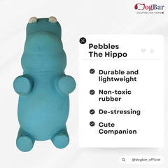 Mr. Pebbles - The Hippo with Squeaker Toy for Dogs