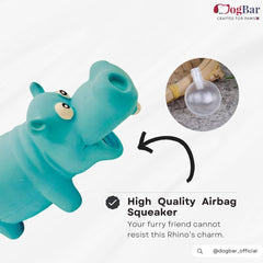 Mr. Pebbles - The Hippo with Squeaker Toy for Dogs
