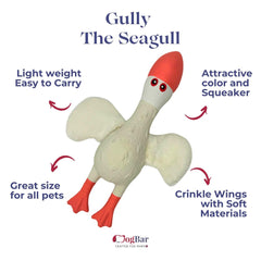 Gully - The Seagull Toy Plush Toy, Squeaky Toy for Dogs