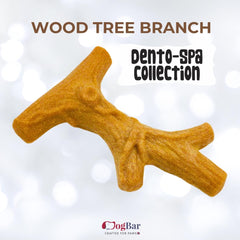 Wood Tree Branch Chew Toy - Peanut Butter Flavor