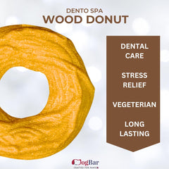 Wood Donut Peanut Butter Flavour, Hard Chew Toy