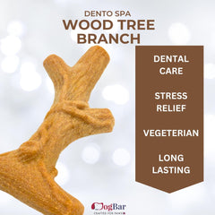Wood Tree Branch Chew Toy - Peanut Butter Flavor