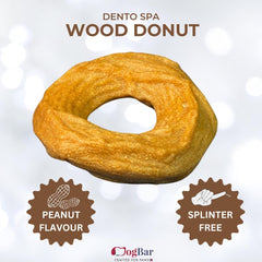Wood Donut Peanut Butter Flavour, Hard Chew Toy
