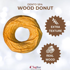 Wood Donut Peanut Butter Flavour, Hard Chew Toy