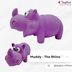 Mr. Muddy - The Rhino with Squeaker Toy for Dogs