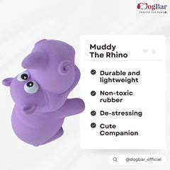 Mr. Muddy - The Rhino with Squeaker Toy for Dogs