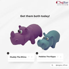 Mr. Muddy - The Rhino with Squeaker Toy for Dogs