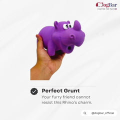 Mr. Muddy - The Rhino with Squeaker Toy for Dogs