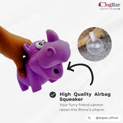 Mr. Muddy - The Rhino with Squeaker Toy for Dogs