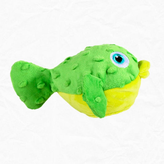 Green Puffer - Squeaky Plush Toy for Dogs | Fish Tank Collection