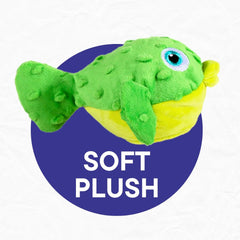 Green Puffer - Squeaky Plush Toy for Dogs | Fish Tank Collection